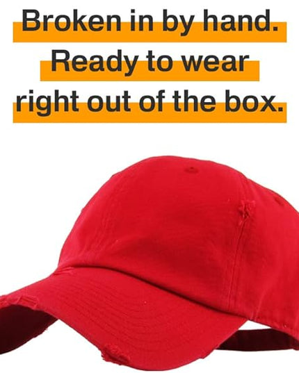 KBETHOS Vintage Washed Distressed Cotton Dad Hat Baseball Cap Adjustable Polo Trucker Unisex Style Headwear