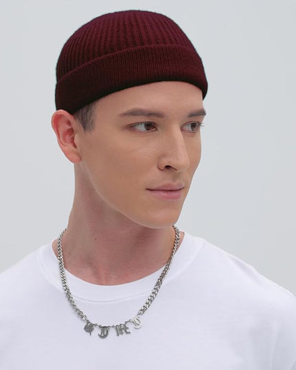 ROYBENS Thin Swag Wool Short Fisherman Beanie for Men Women, Knit Cuff Trawler Beanie Watch Hat, Soft Spring Fall Skull Cap