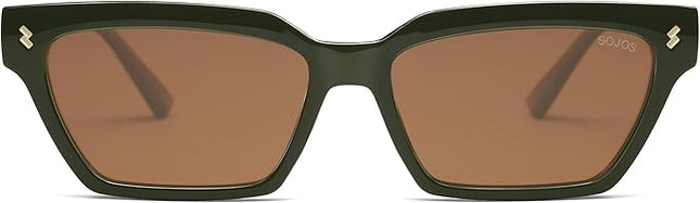 SOJOS Trendy Polarized Sunglasses Womens Men Retro Vintage 90s Cute Cat Eye Narrow Sun Glasses SJ2381