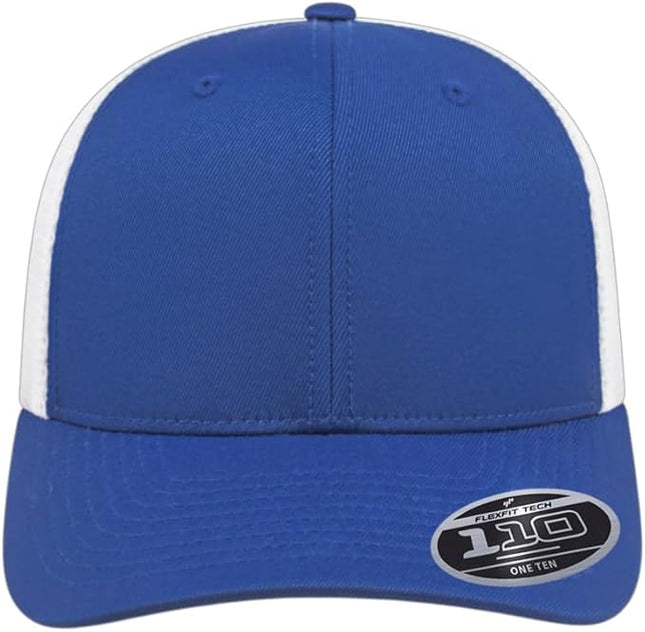 Cap America i8502 Flexfit 110 Premium Mid Profile 6-Panel Mesh Back Trucker Cap Hat w/UV Guard & Adjustable Snapback