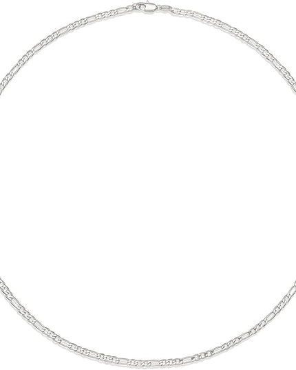 Amazon Essentials 14k Gold or Sterling Silver Plated Figaro Chain Necklace