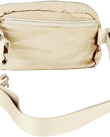 C.C Belt Bag for Women – Quilted Fanny Pack Crossbody Waist Bag with Adjustable Strap, Fashion Gift Idea (Camo beige)