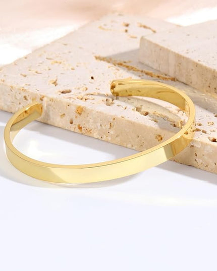 18K Gold Plated Bracelets for Women Dainty Gold Bangle Cuff Bracelets Non Tarnish Love Friendship Jewelry Gifts