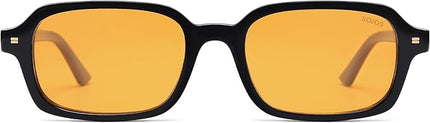 SOJOS Trendy Rectangle Polarized Sunglasses Womens Mens, Small Retro Fashion Thin Slim Square Sunnies SJ2610