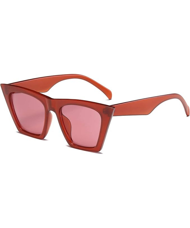 FEISEDY Vintage Square Cat Eye Sunglasses Women Trendy Cateye Sunglasses B2473