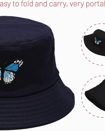Cotton Bucket Hat for Women Men Summer Travel Sun Beach Bucket Cap, Unisex Outdoor Fisherman Hat
