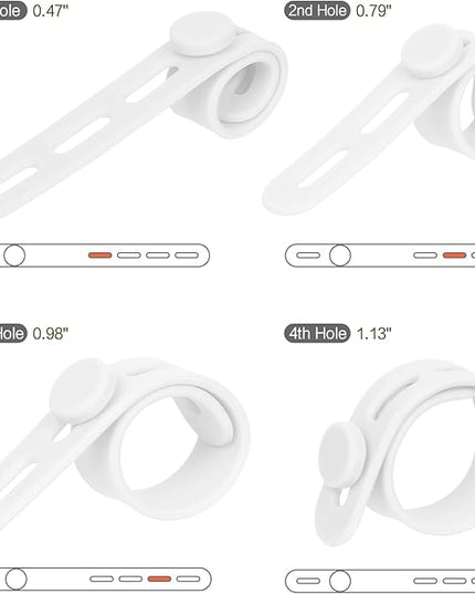 Donruby 24Pcs Silicone Cable Ties - Reusable & Washable with Locking Buckles, Adjustable Fastening Cable Management Straps, Multi-Purpose High Elasticity Cord Organizer (White)