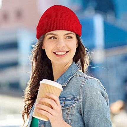 SATINIOR Trawler Beanie Watch Hat Roll-up Edge Skullcap Fisherman Beanie for Women Men
