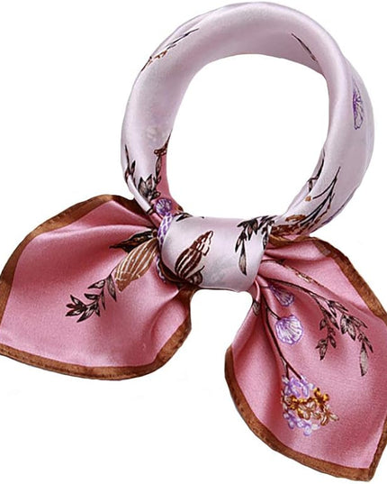 ANDANTINO 100% Real Mulberry Silk Scarf -21'' x 21''- Lightweight Neckerchief –Women Men Small Square Digital Printed Scarves