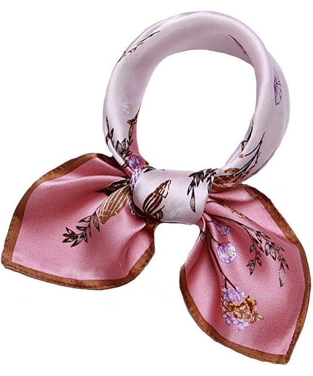 ANDANTINO 100% Real Mulberry Silk Scarf -21'' x 21''- Lightweight Neckerchief –Women Men Small Square Digital Printed Scarves