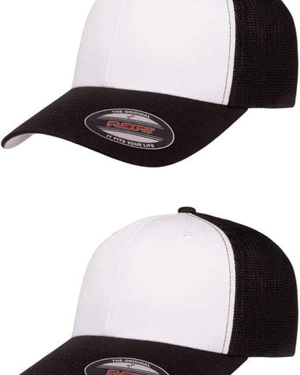 Flexfit 6511 Fitted Mid-Profile Stretchable Mesh Panels Trucker Cap | Bulk Pack Available