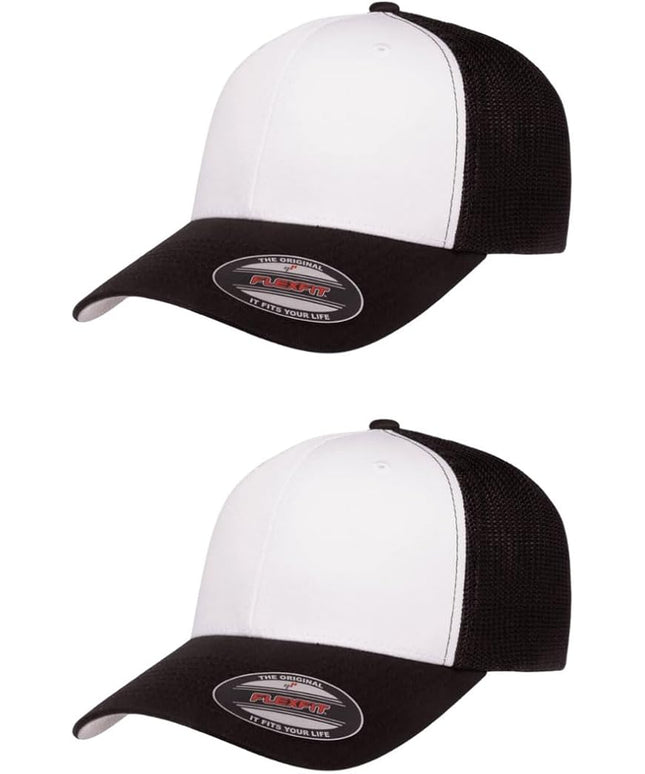 Flexfit 6511 Fitted Mid-Profile Stretchable Mesh Panels Trucker Cap | Bulk Pack Available