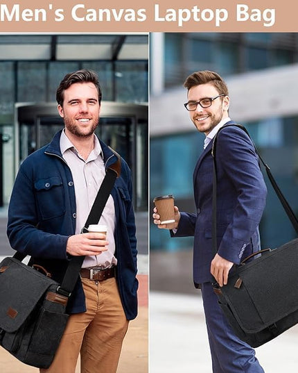 Canvas Messenger Bag for Men Waterproof Business Bags for Men Vintage Canvas Laptop Bag