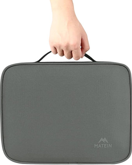 MATEIN Electronics Organizer Travel Case, Large Cable Storage Bag, Water Resistant Carrying Case with Handle, Tech Organizer for Tablet (Up to 12.9inch), USB Charger, Clipper, Grey