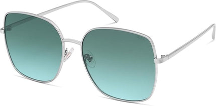 SOJOS Trendy Oversized Square Metal Frame Sunglasses for Women Men Retro Big Flat Lens UV Protection Sunglasses SJ1146