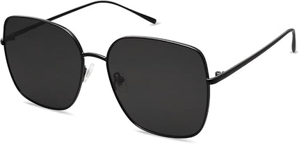 SOJOS Trendy Oversized Square Metal Frame Sunglasses for Women Men Retro Big Flat Lens UV Protection Sunglasses SJ1146