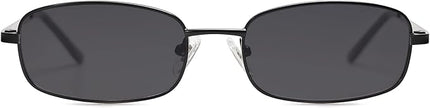 SOJOS Small Trendy Rectangle Sunglasses Womens Mens, Retro 80s 90s Y2k Chic Narrow Thin Skinny Sunnies SJ1187