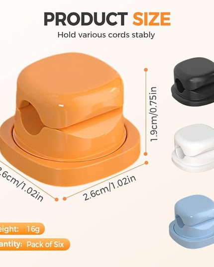 Magnetic Cord Organizer, 2026 New Magnetic Cable Clips Desk Cord Holder, 360° Rotation Phone Charger Wire Organizer for Nightstand Home Office Desk, Easy Secure Adhesive Cable Management (3, Black)