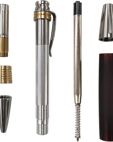 Dr. Metalleung Smooth - Writing Gel Pen: Click Mechanism Stainless Steel Retractable EDC Lightweight Pen - Refillable, Ideal for Precise Note - taking & Gifts