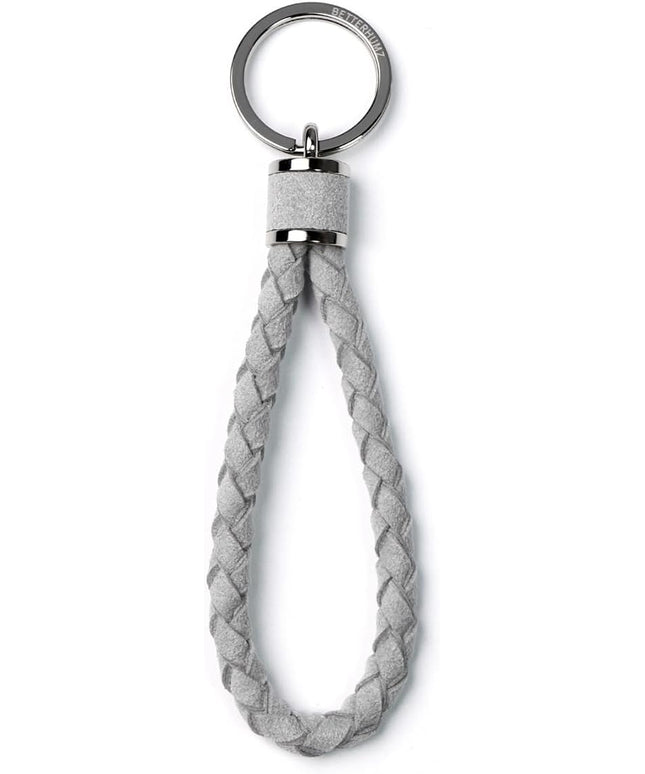 BETTERHUMZ Leather Key Fob Car Weave Keychain Ring Woven Strap Braided Key Chain for Alcantara Accessories