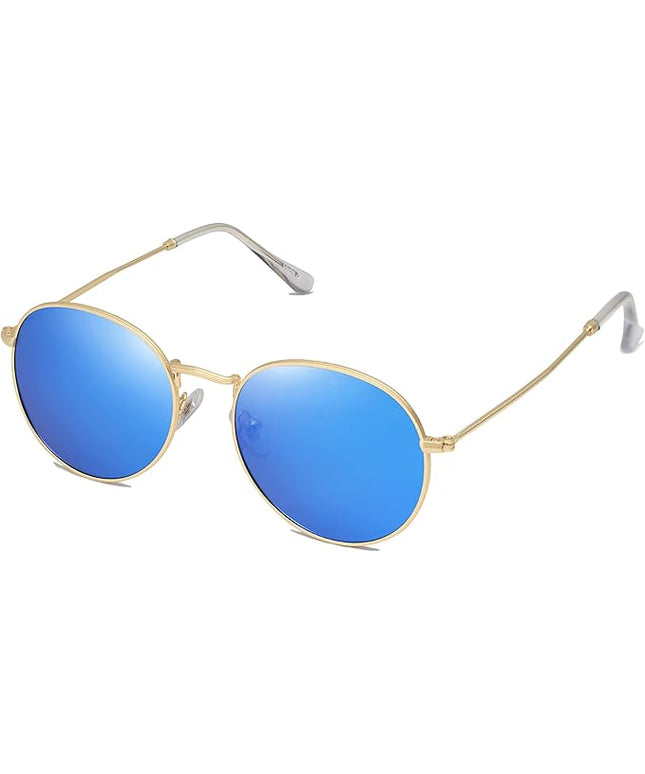 SOJOS Small Round Polarized Sunglasses for Women Men Classic Vintage Retro Shades UV400 SJ1014