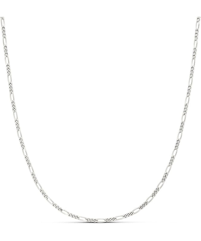 Amazon Essentials 14k Gold or Sterling Silver Plated Figaro Chain Necklace