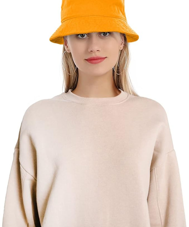 Falari Men Women Unisex Cotton Bucket Hat 100% Cotton Packable for Travel Fishing Hunting Summer Camp