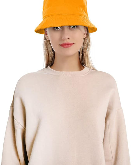 Falari Men Women Unisex Cotton Bucket Hat 100% Cotton Packable for Travel Fishing Hunting Summer Camp