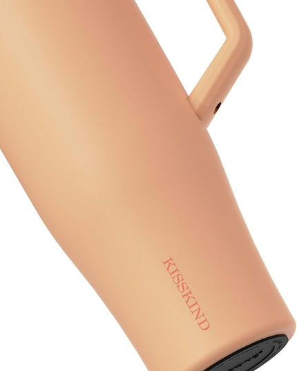 KISSKIND 40 oz Tumbler with Handle and Straw | Lumi Spin Hidden Straw 100% Leakproof Insulated Tumbler | Stainless Steel Water Bottle for Mom, Nurse, Teacher | Orange