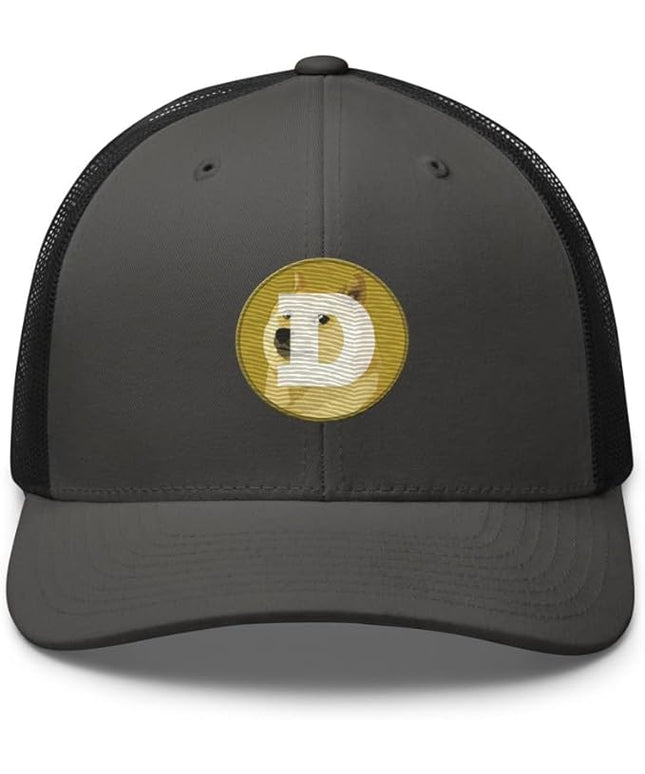 Dogecoin Crypto Embroidered Logo Trucker Cap