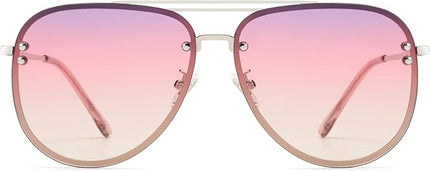Trendy Oversized Aviator Sunglasses Womens, Retro Cute Big Shades Women's Fashion Sun Glasses UV Protection VF2203