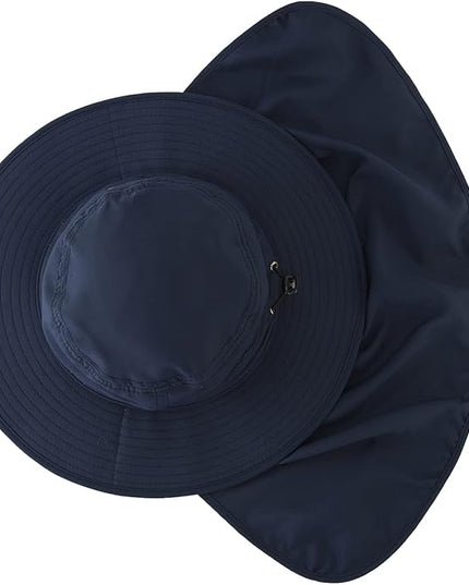 Home Prefer UPF50 Mens Sun Hat with Neck Flap Quick Dry UV Protection Cap Womens Wide Brim Fishing Hat Neck Flap Beach Garden
