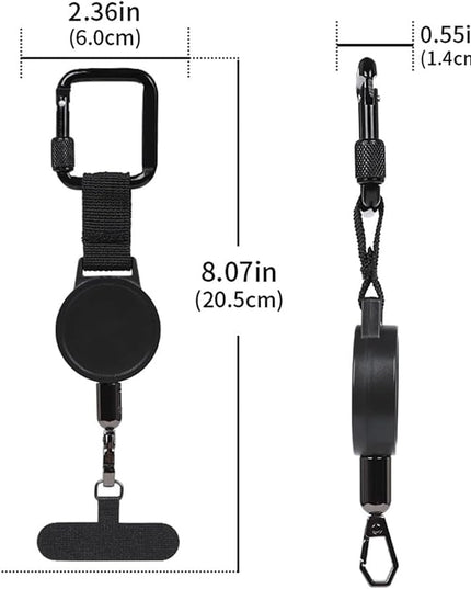 Anti-Theft Cell Retractable Phone Lanyard, Outdoor Phone Strap with Retractable Steel Line for Phone Case ID Holder Keys Phone Accessories Travel Essential
