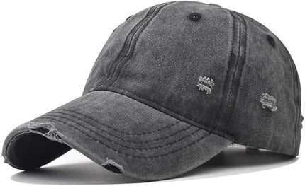 Classic Vintage Distressed Baseball Cap, Washed Cotton, Adjustable Fit
