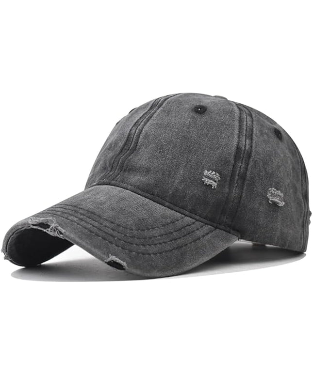 Classic Vintage Distressed Baseball Cap, Washed Cotton, Adjustable Fit