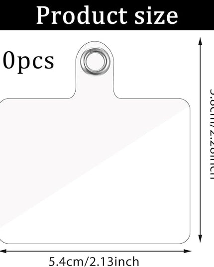 50PCS Phone Tether Tab Cellphone Strap Transparent Phone Lanyard Tab Connector Lanyard Patch Universal Cellphone Tether Patches Non Adhesive Clear Replacement Patches for Most Smartphones Phones Cases