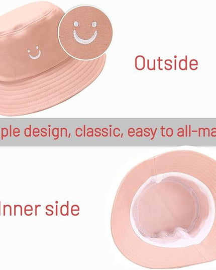 Cotton Bucket Hat for Women Men Summer Travel Sun Beach Bucket Cap, Unisex Outdoor Fisherman Hat