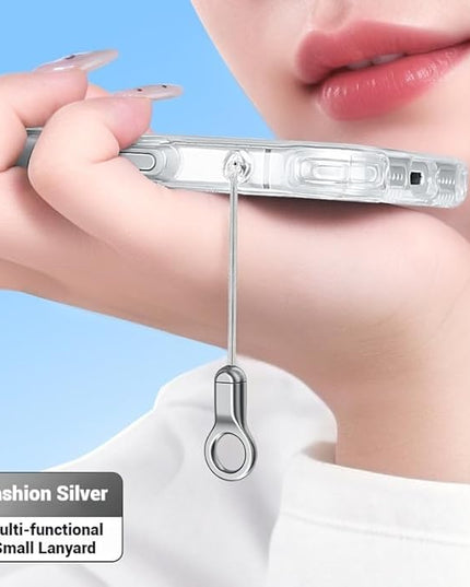 Phone Tether Tab & Cell Phone Charms Split Ring Strap 360° Swivel Clip Ultra Thin Stainless Steel Universal Lanyard Patch Cords DIY String for All Phone Cases Hanging USB Drive Keychain Accessories