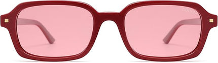 SOJOS Trendy Rectangle Polarized Sunglasses Womens Mens, Small Retro Fashion Thin Slim Square Sunnies SJ2610