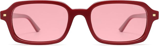SOJOS Trendy Rectangle Polarized Sunglasses Womens Mens, Small Retro Fashion Thin Slim Square Sunnies SJ2610
