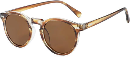 Gleyemor Vintage Polarized Sunglasses for Men Round Sunglasses UV400 Protection Retro Hand-crafted Acetate Frame