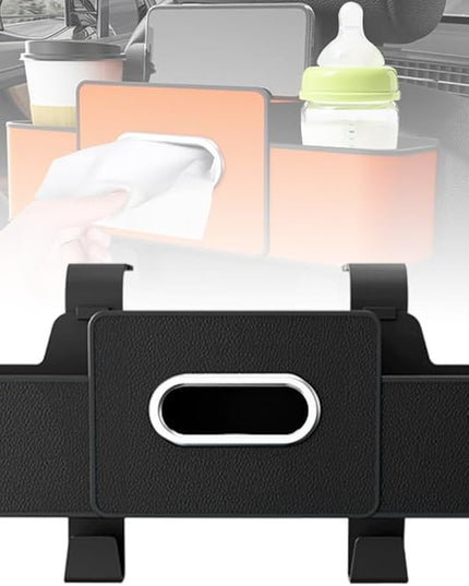 Car Organizers and Storage Box, 4 in 1 Multifunctional Car Backseat Organizer with Cup Holder for Hold Phones, Snacks, Drinks, and Handbags, Universal Fit for Most Cars (Black)