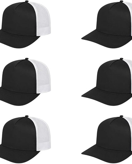 Cap America i3039 Classic 5 Panel Mid Profile Structured Trucker Mesh Back Cap w/ & Adjustable Snapback