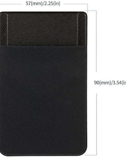 Mizi (2 Pack Adhesive Phone Wallet with Flap, 4 Cards Holder for Back of Phone Stick on Phone Cases for iPhone/Android/Samsung Galaxy - Black/Blue
