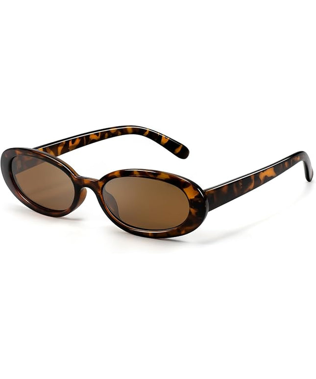 DANAMY Sunglasses Womens Retro Oval Sunglasses for Women Men Fashion Small Oval Sun Glasses 90s Vintage Driving Shades