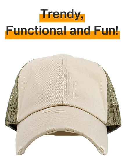 KBETHOS Vintage Washed Distressed Cotton Dad Hat Baseball Cap Adjustable Polo Trucker Unisex Style Headwear