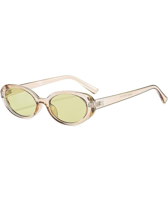 90s Sunglasses for Women Men Retro Small Oval Sunglasses