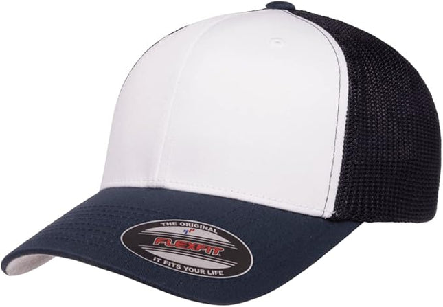 Flexfit 6511 Fitted Mid-Profile Stretchable Mesh Panels Trucker Cap | Bulk Pack Available