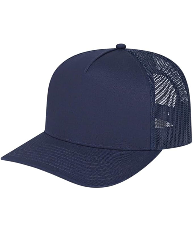Cap America i3039 Classic 5 Panel Mid Profile Structured Trucker Mesh Back Cap w/ & Adjustable Snapback