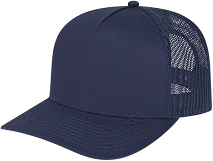 Cap America i3039 Classic 5 Panel Mid Profile Structured Trucker Mesh Back Cap w/ & Adjustable Snapback